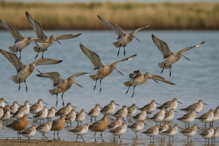 Image of Migratory waders landing