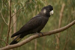 Image of a Baudin's black cockatoo in the forests