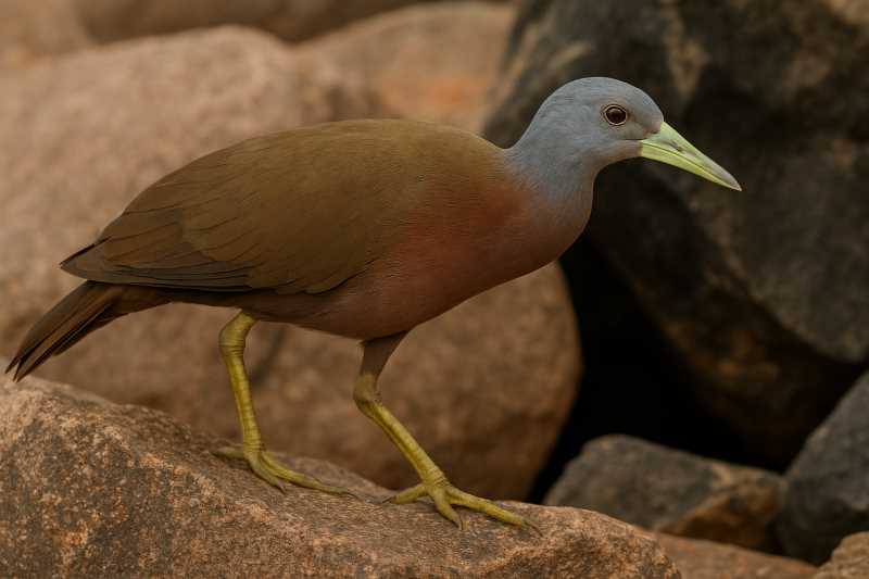 Image of a Chestnut rail on some rocks