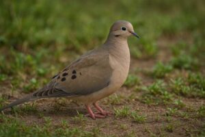 Image of a Mourning dove on the ground