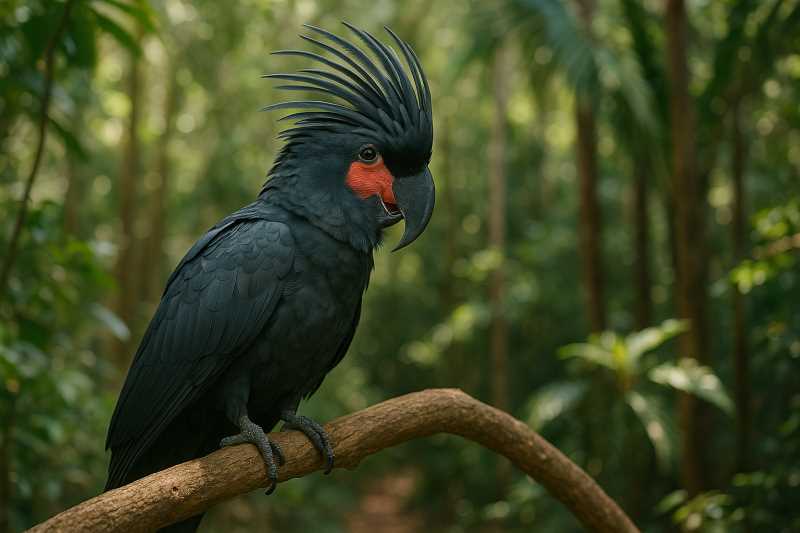 Image of a Palm cockatoo in the rainforest