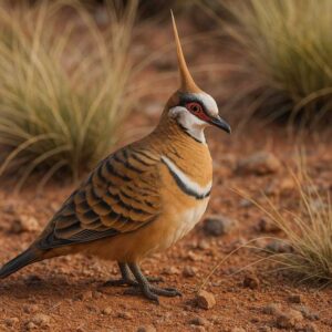 Image of a Spinifex pigeon in the desert