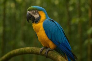 Image of a Blue and yellow macaw