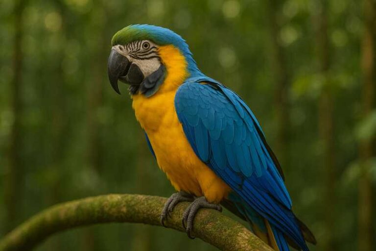 Image of a Blue and yellow macaw