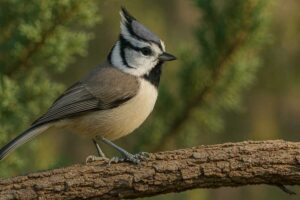 Image of a Bridled Titmouse in its natural habitat