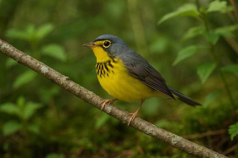 Image of a Canada Warbler in its natural habitat