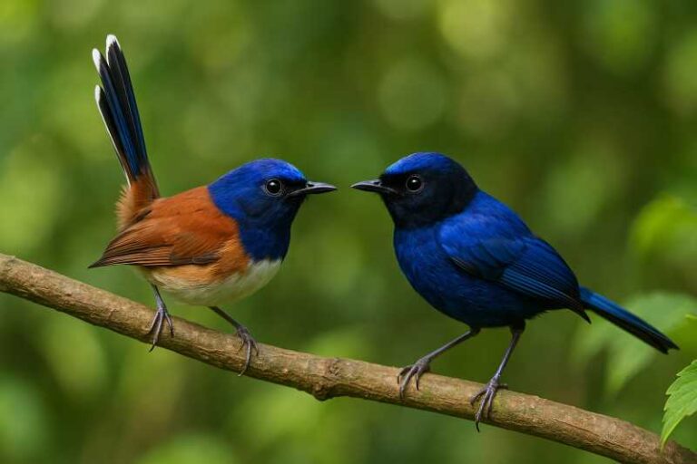 Image of a male and female Emperor fairywren