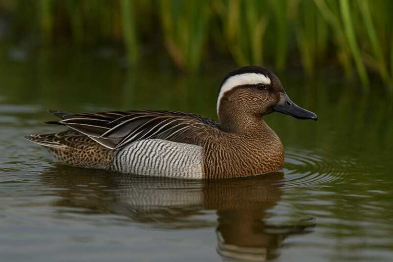 Image of a Garganey duck in a pond