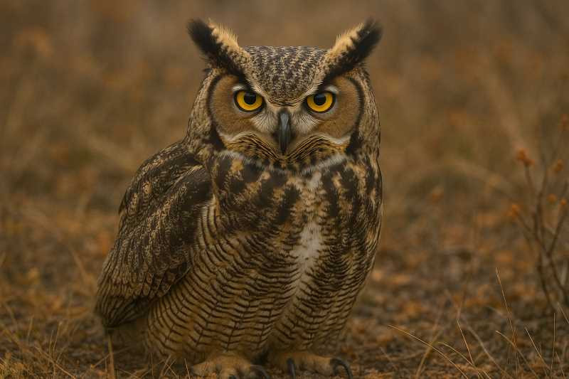 Image of a Great Horned Owl in its natural habitat