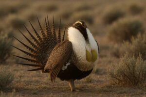 Image of a Greater Sage-Grouse in its natural habitat