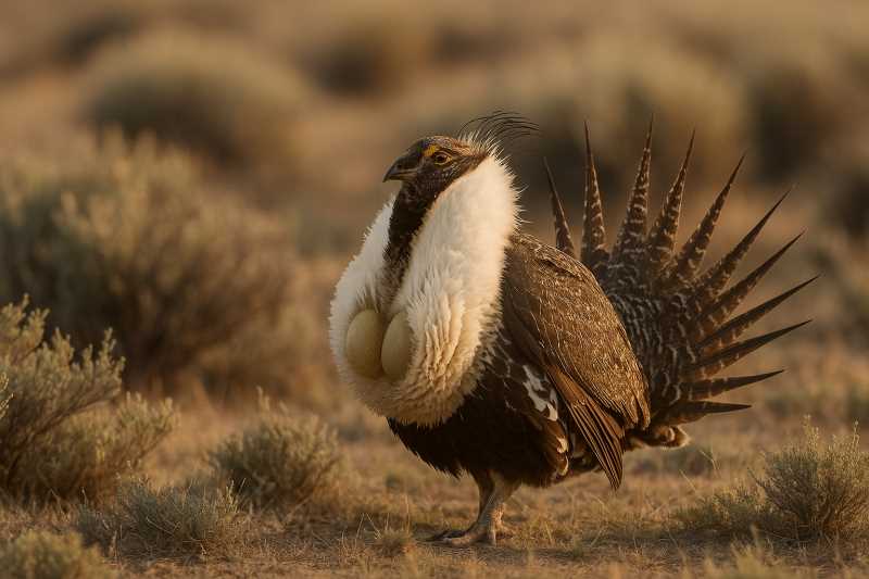 Image of a Gunnison Sage-Grouse in its natural habitat