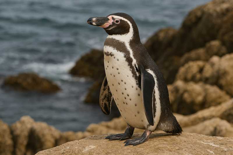 Image of a Humboldt Penguin in its natural habitat