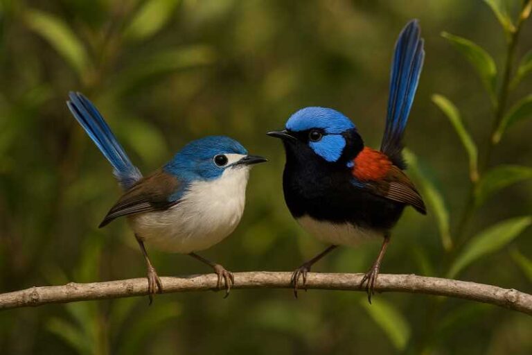 Image of a male and female Lovely fairywren