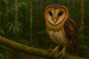 Image of a Moluccan Masked Owl in its natural habitat