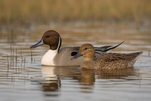 Image of the male and female Northern pintail