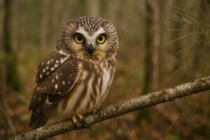 Image of a Northern Saw-whet Owl in its natural habitat