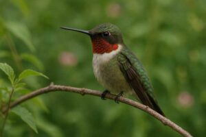 Image of a Ruby throated hummingbird