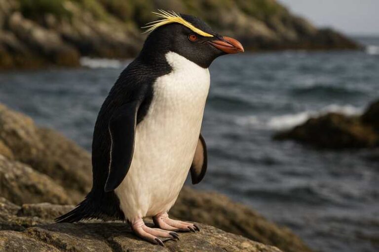 Image of a Snares Penguin in its natural habitat