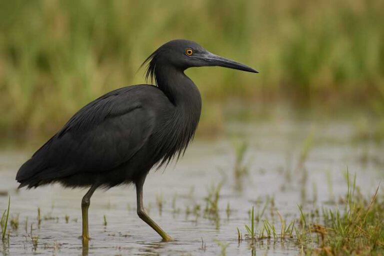 Image of a Black Heron in its natural habitat