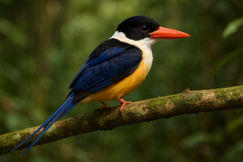 Image of a Black-capped Paradise Kingfisher in its natural habitat
