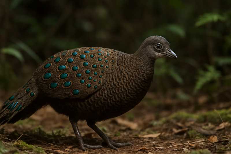 Image of a Bornean Peacock-Pheasant in its natural habitat