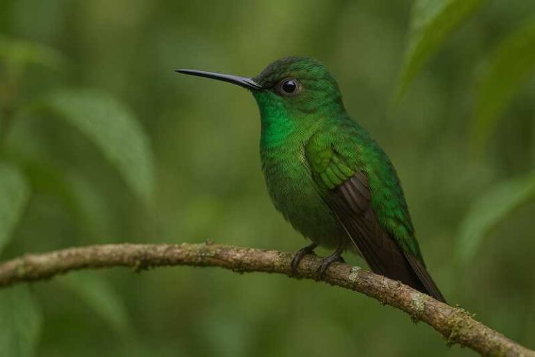 Image of a Emerald-chinned Hummingbird in its natural habitat