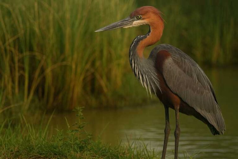Image of a Goliath Heron in its natural habitat