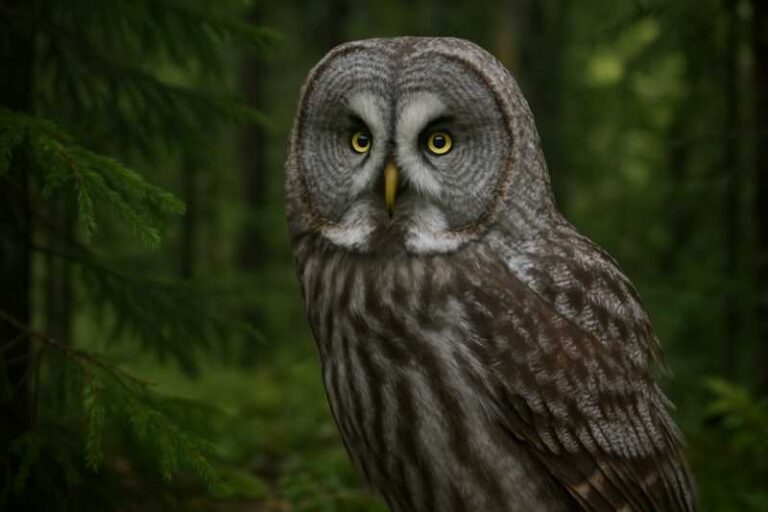 Image of a Great Grey Owl in its natural habitat
