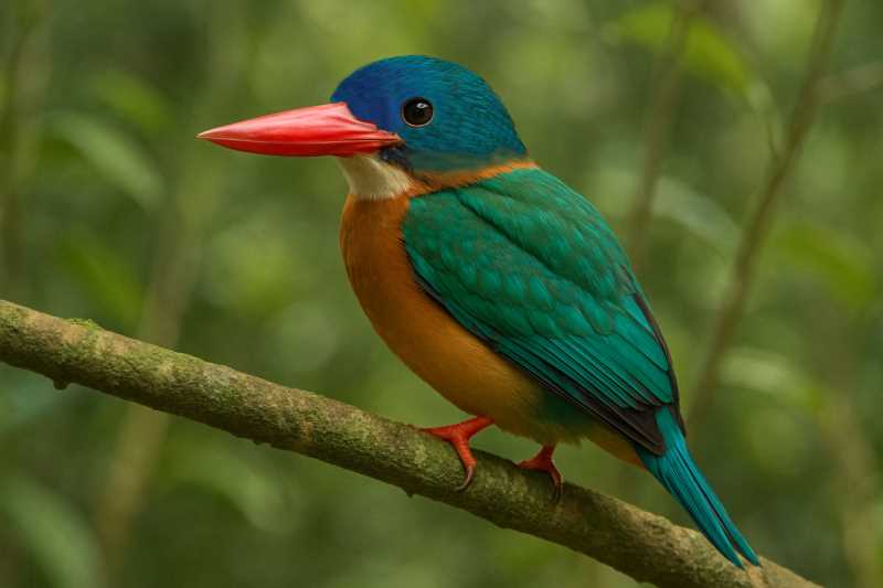 Image of a Green-backed Kingfisher in its natural habitat