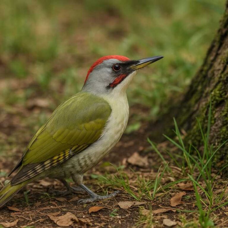 Image of a Japanese Green Woodpecker in its natural habitat