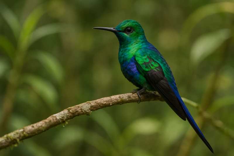 Image of a Long-tailed Woodnymph in its natural habitat