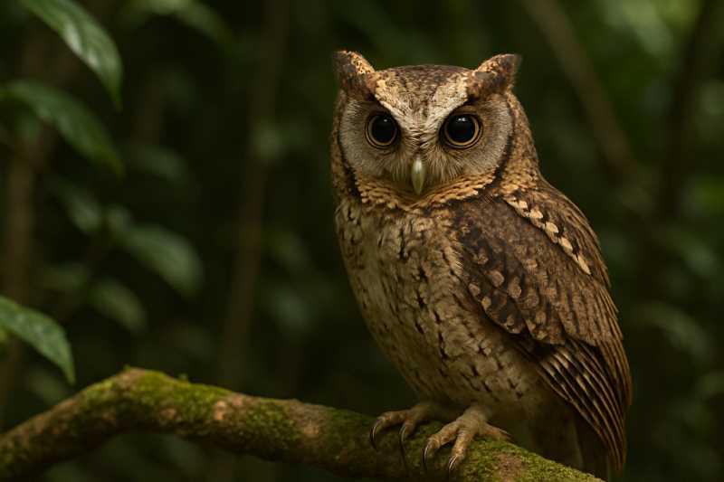 Image of a Mantanani Scops Owl in its natural habitat