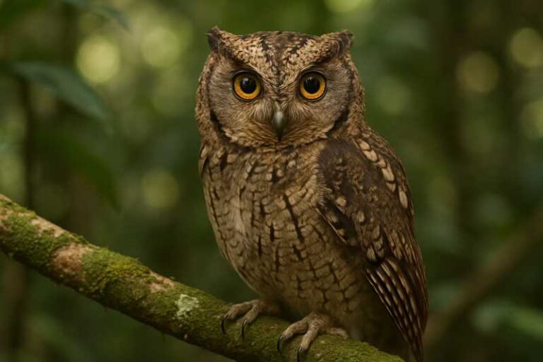 Image of a Mountain Scops Owl in its natural habitat