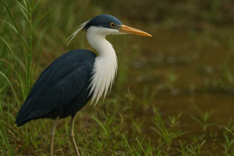 Image of a Pied Heron in its natural habitat