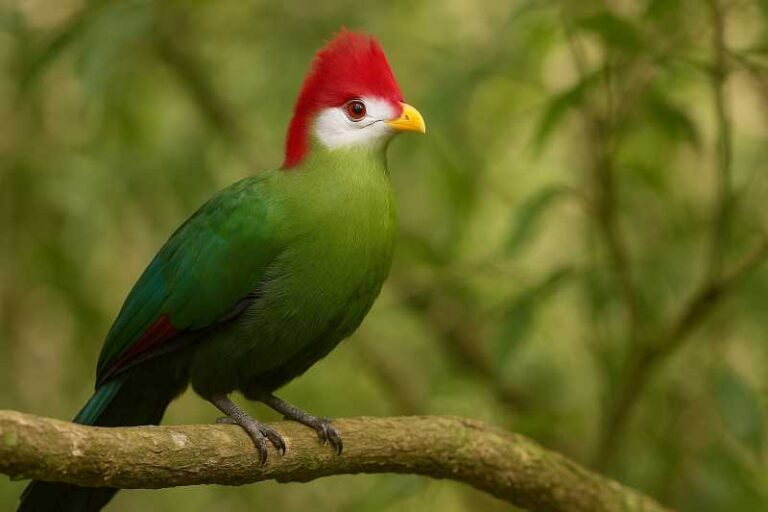 Image of a Red-crested Turaco in its natural habitat