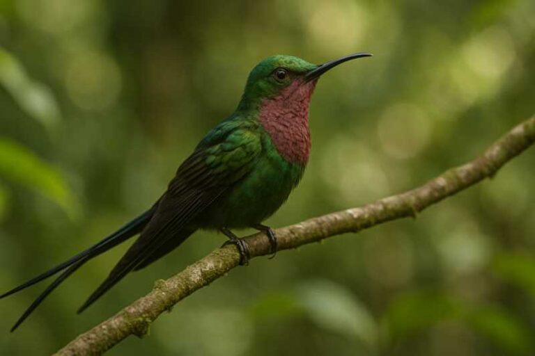 Image of a Scissor-tailed Hummingbird in its natural habitat