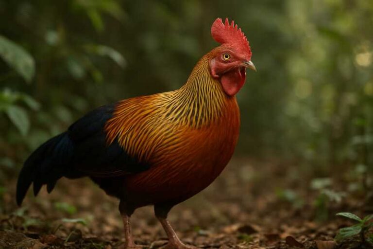 Image of a Sri Lanka Junglefowl in its natural habitat