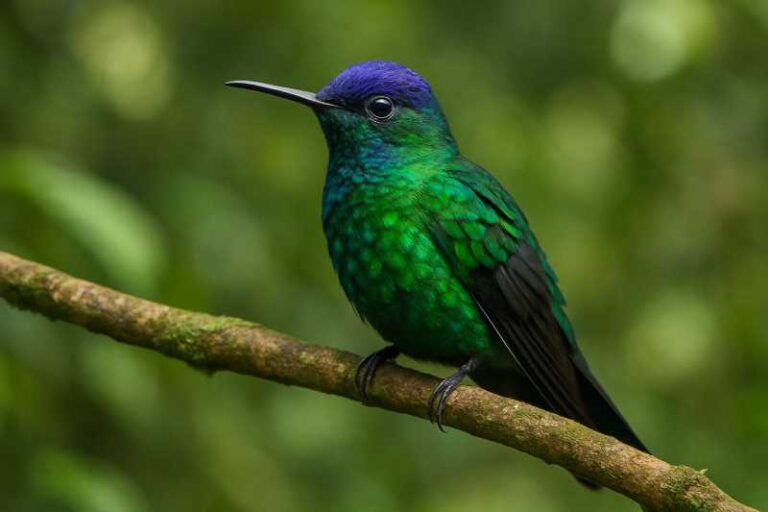 Image of a Violet-capped Woodnymph in its natural habitat