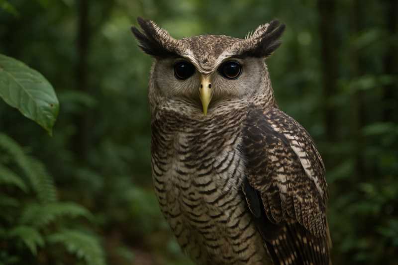 Image of a Barred Eagle-Owl in its natural habitat