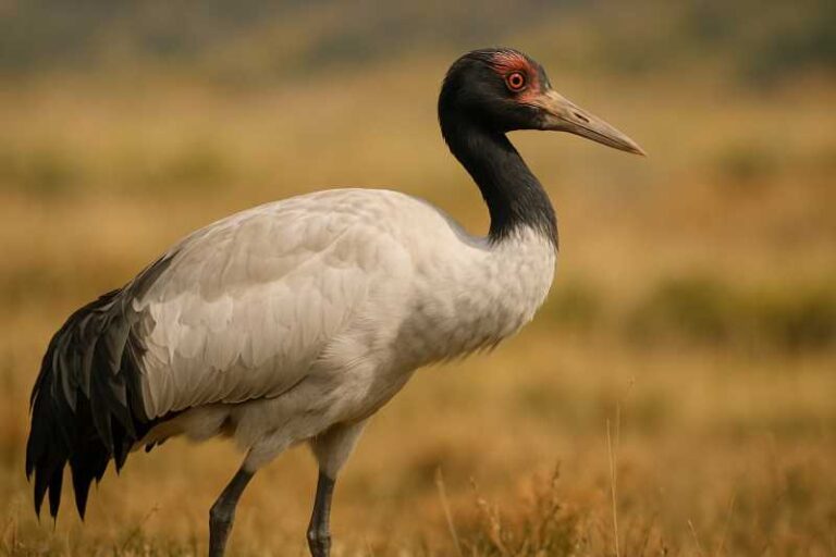 Image of a Black-necked Crane in its natural habitat