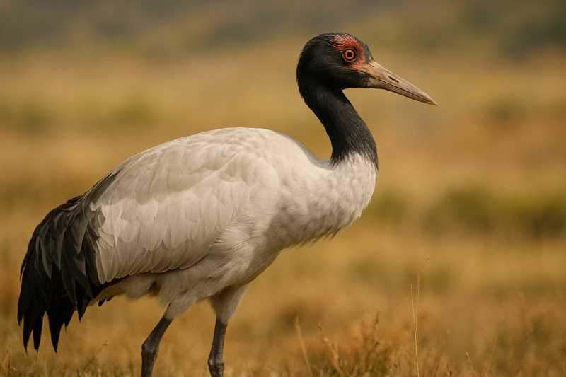 Image of a Black-necked Crane in its natural habitat