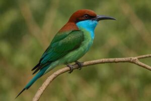 Image of a Blue-throated Bee-eater in its natural habitat