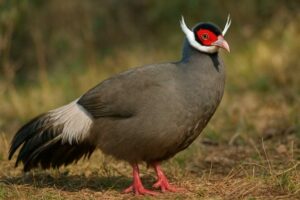 Image of a Brown Eared Pheasant in its natural habitat