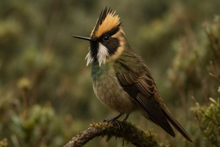Image of a Buffy Helmetcrest in its natural habitat