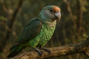 Image of a Cape Parrot in its natural habitat