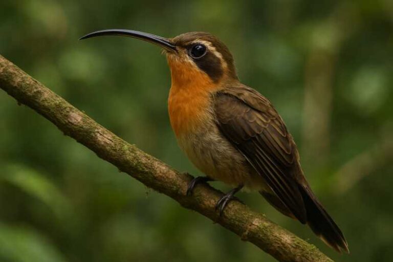 Image of a Cinnamon-throated Hermit in its natural habitat