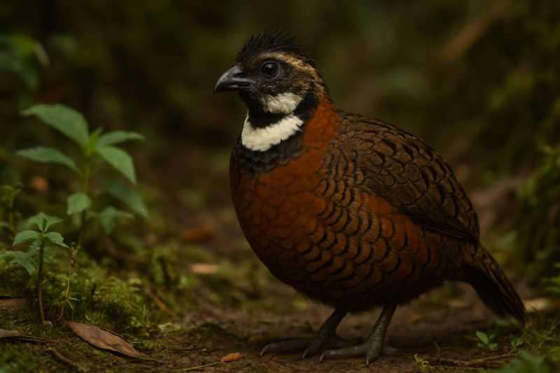 Image of a Gorgeted Wood Quail in its natural habitat