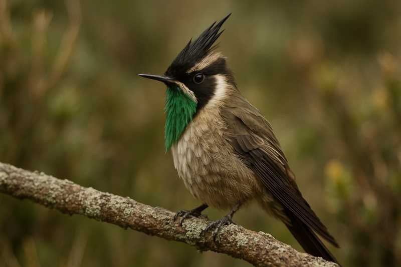 Image of a Green-bearded Helmetcrest in its natural habitat