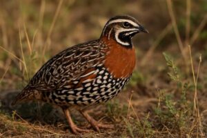 Image of a Harlequin Quail in its natural habitat