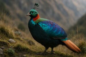 Image of a Himalayan Monal in its natural habitat